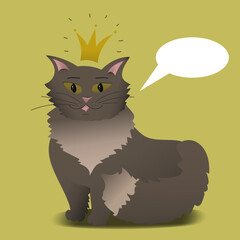 cartoon cat with crown 