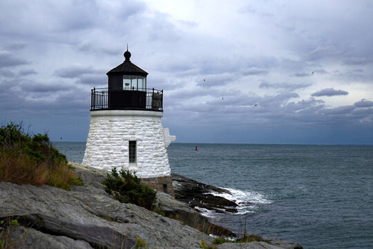 Castle Hill Lighthouse Under A Cloudy Sky