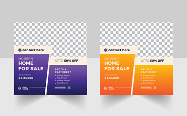 Real Estate Social Media Post And Web Banner