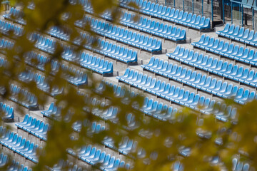empty stands during the match, football stadium