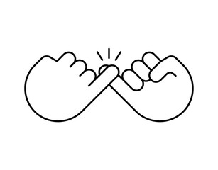 Pinky promise line icon finger vector trustworthy swear cooperation friendship. Pinky promise emoji.