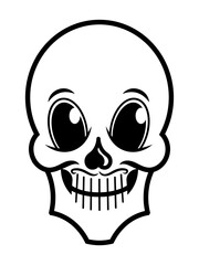 A stylized illustration of a blank calavera inspired by 1930's cartoons; part of a series of variations.