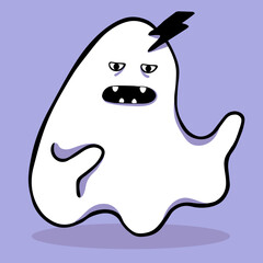 vector cute minimalistic ghosts set