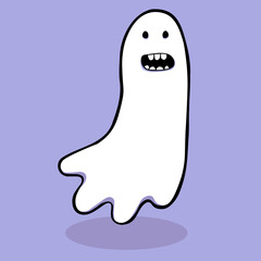 vector cute minimalistic ghosts set