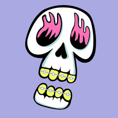 
human skull in cute minimalistic style