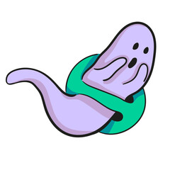 vector cute minimalistic ghost set for halloween