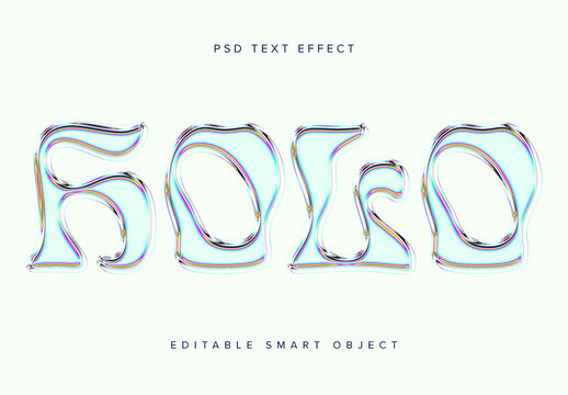 Multi Colored Iridescent Text Effect Mockup