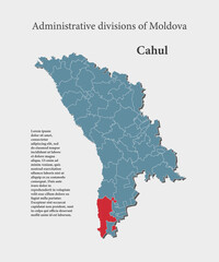 Vector map Moldova and district Cahul
