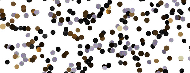 Gold confetti background, isolated on transparent background