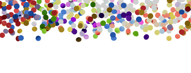 Multicolor confetti abstract background with a lot of falling pieces, isolated