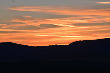 sunset in the mountains