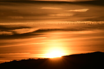 sunset in the mountains