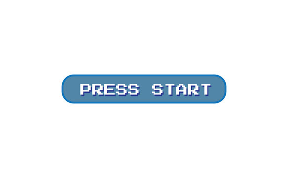 initial retro video game screen with the written text "press start" 