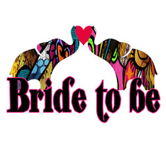 Bride to be Love elephant retro design 