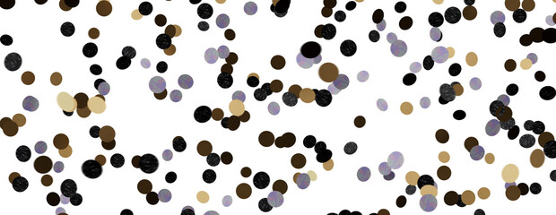 Golden serpentine confetti on transparent background. luxury isolated