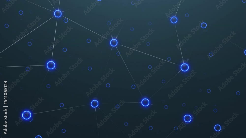 Poster digital animation of network of digital icons. design. concept of it technologies and artificial int