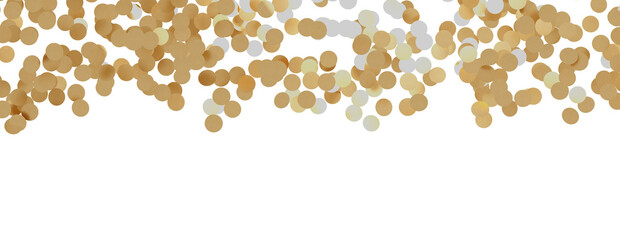 Glittering confetti on a transparent background. Holiday, birthday and Christmas decoration