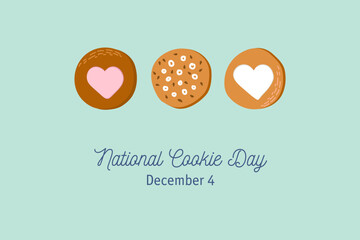 Biscuits cookies. Traditional winter pastry. National Cookie Day, December 4. Hand drawn vector illustration.
