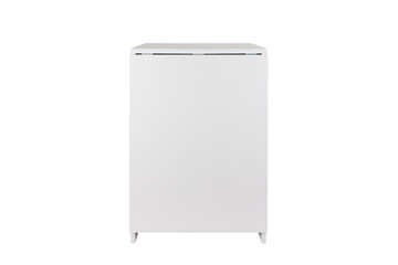 Table transformer on a white isolated background in the folded state. Folding white furniture