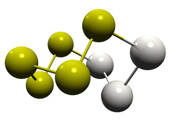  3D image of Selenium disulfide skeletal formula - molecular chemical structure of seborrheic dermatitis  medication isolated on white background