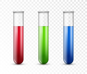 Chemistry laboratory glass test tube. Blood test medical liquid science container pharmacy illustration icon.
