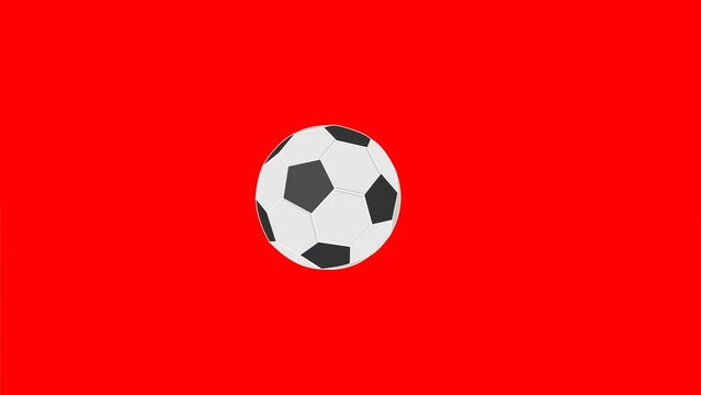 Animation of soccer ball rolling and door opening on green screen background and white screen background
