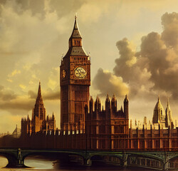Fototapeta na wymiar The building of the British Parliament. London
