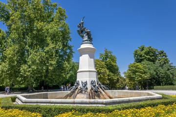 Fountain of the Fallen Angel by Ricardo Bellver (circa 1877) in El Retiro Park, Madrid, Spain