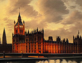 The building of the British Parliament. London
