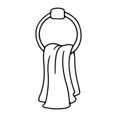 Hand and body towel. Means for self-care. Vector graphics on a white background.