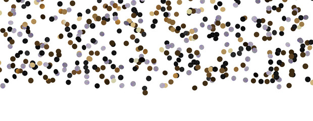 Golden serpentine confetti on transparent background. luxury isolated