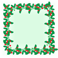 christmas  frame with gaultheria