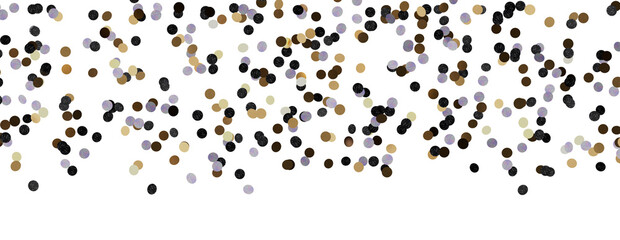 Golden serpentine confetti on transparent background. luxury isolated