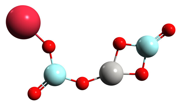 3D image of Sodium aluminosilicate skeletal formula - molecular chemical structure of  food additive  E 554 isolated on white background