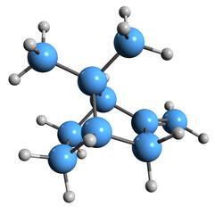 Obraz premium 3D image of alpha-Fenchene skeletal formula - molecular chemical structure of carbobicyclic compound isolated on white background