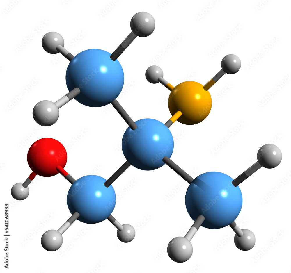 Wall mural 3D image of AMP buffer skeletal formula - molecular chemical structure of buffering agent isolated on white background