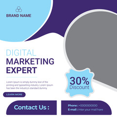 Modern and creative social media post or web banner with color variation template  design