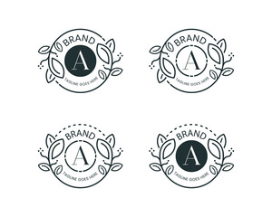 Leaf Flower Logo Concept icon sign symbol Element Design. Floral, Herbal, Natural Products, Cosmetics, Ecology, health Care, spa Logotype. Vector illustration template