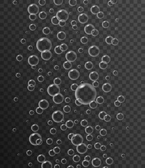 Bubble fizz water vector champagne soda sparkle underwater bubbles background. Fizz foam liquid transparent