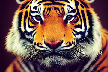 AI Generated Tiger Close up