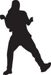 silhouette of a hip-hop dancer