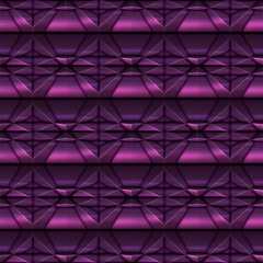 Dark magenta purple violet foil metal mosaic with polygonal ornament, 3D seamless texture