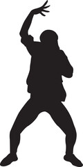 silhouette of a hip-hop dancer