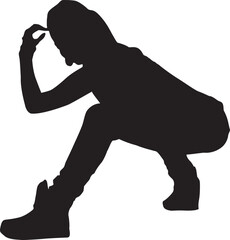 silhouette of a hip-hop dancer