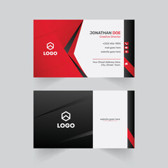creative abstract Business Card Design With Black And Red Gradients