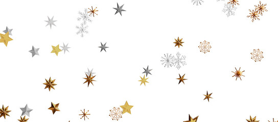 With Realistic Snowflakes Overlay On Light Silver Backdrop. Xmas Holidays