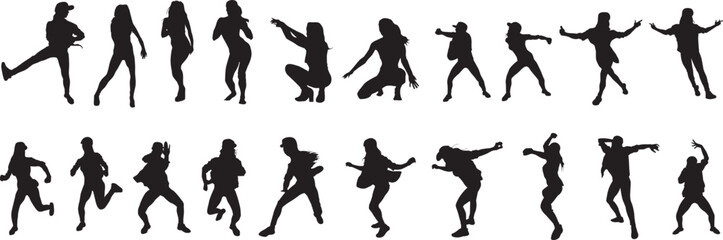 Fototapeta na wymiar silhouette of a hip-hop dancer