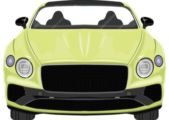 car green color front vector