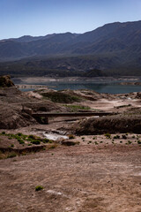 pipeline in a lake in the desert