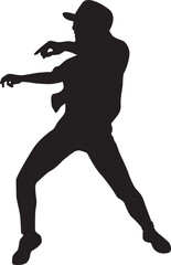 silhouette of a hip-hop dancer